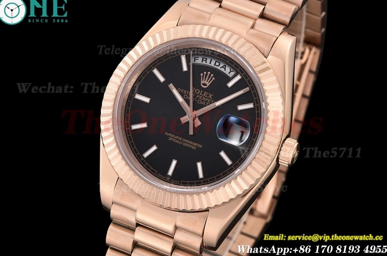 Daydate GDF MY8215 RG Black 40mm RG Dial 0319